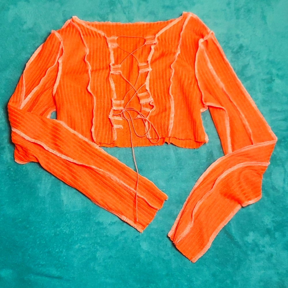Patchwork lace up top